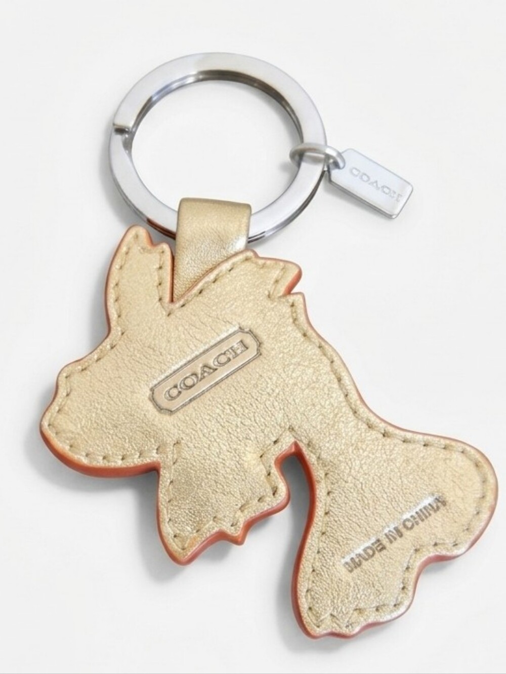​Coach Rare Vintage Koi Goldfish Metallic Leather Key Fob Charm 6522 NWT - Picture 3 of 8